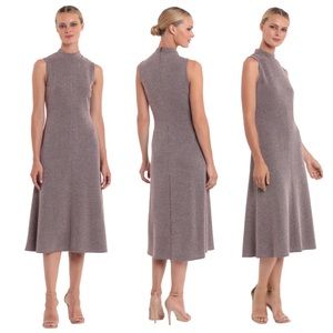 DONNA MORGAN JOSIE Mock Neck Fit & Flare Knit Midi Dress Size 8